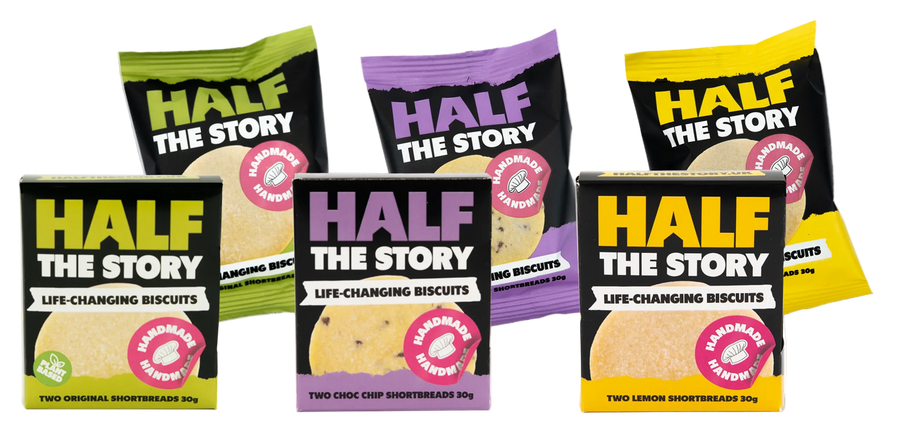 The Handmade Twin — Original, Lemon and Choc Chip shortbread twin packs by Half the Story, Nottingham