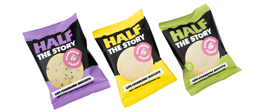 The Handmade Twin — Original, Lemon and Choc Chip shortbread twin packs by Half the Story, Nottingham